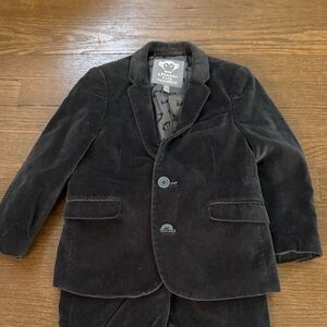 Appaman Charcoal Velvet Blazer and Pants Set for Kids